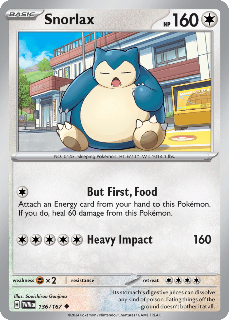 Snorlax, carta 136 de Twilight Masquerade