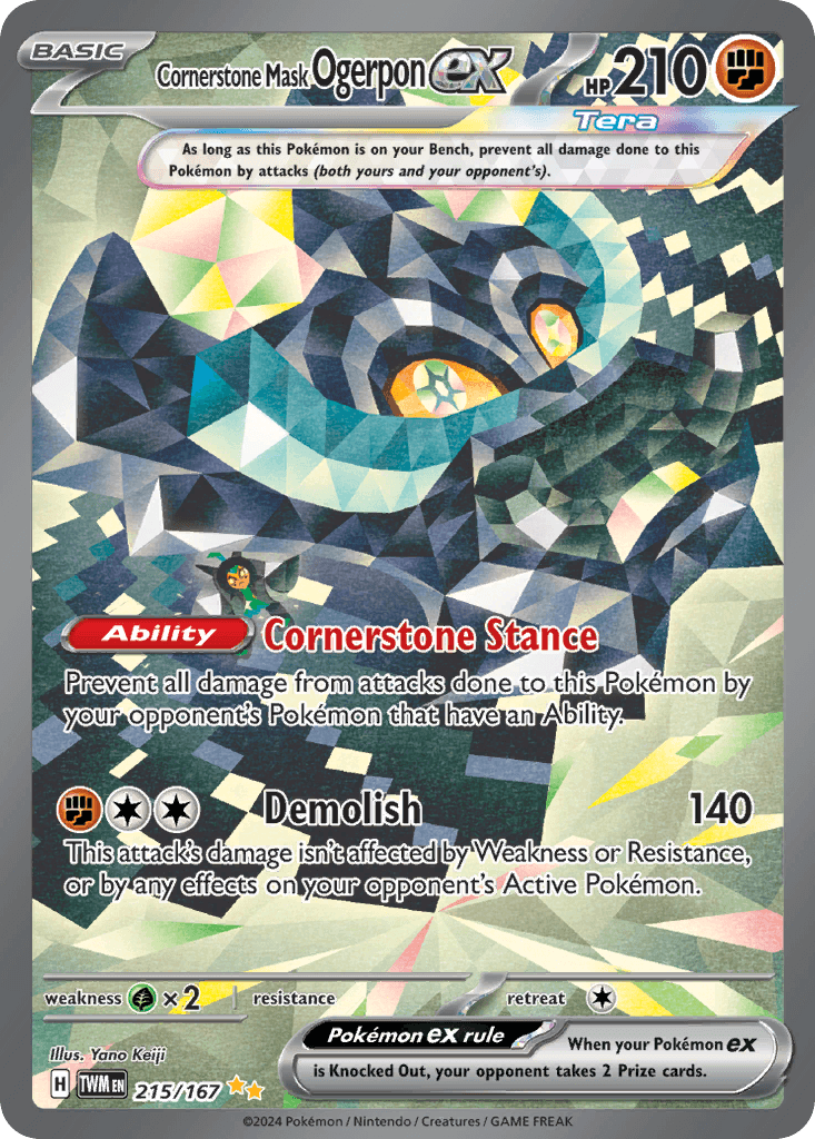 Cornerstone Mask Ogerpon ex, carta 215 de Twilight Masquerade