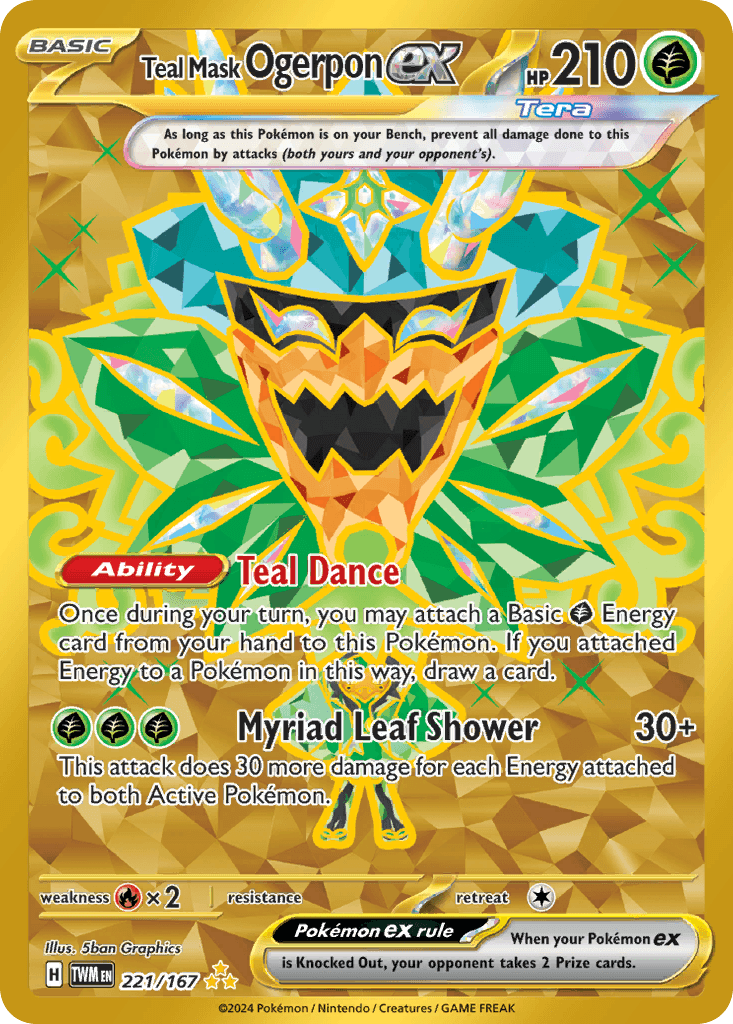 Teal Mask Ogerpon ex, carta 221 de Twilight Masquerade