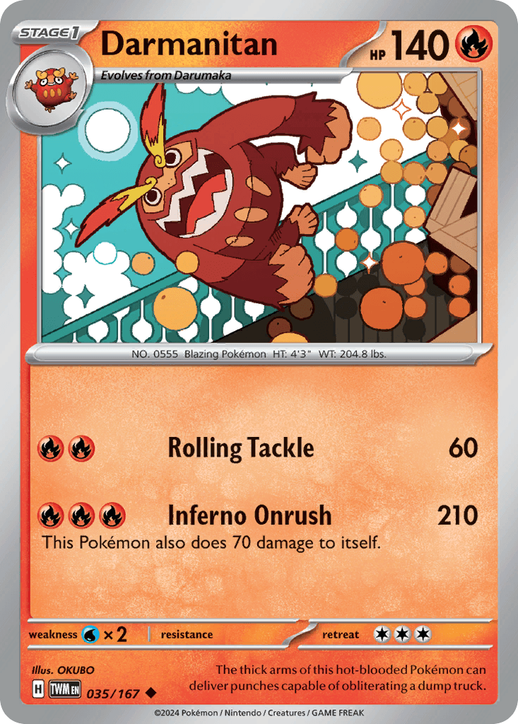 Darmanitan, carta 035 de Twilight Masquerade