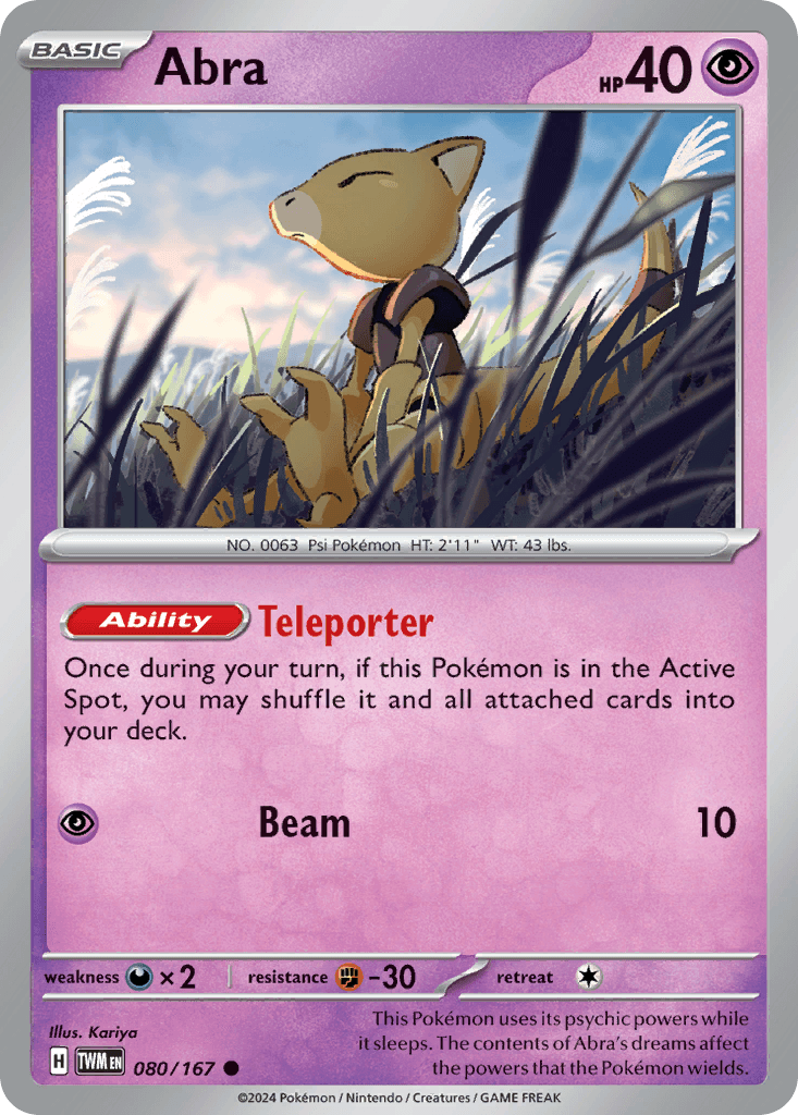 Abra, carta 080 de Twilight Masquerade