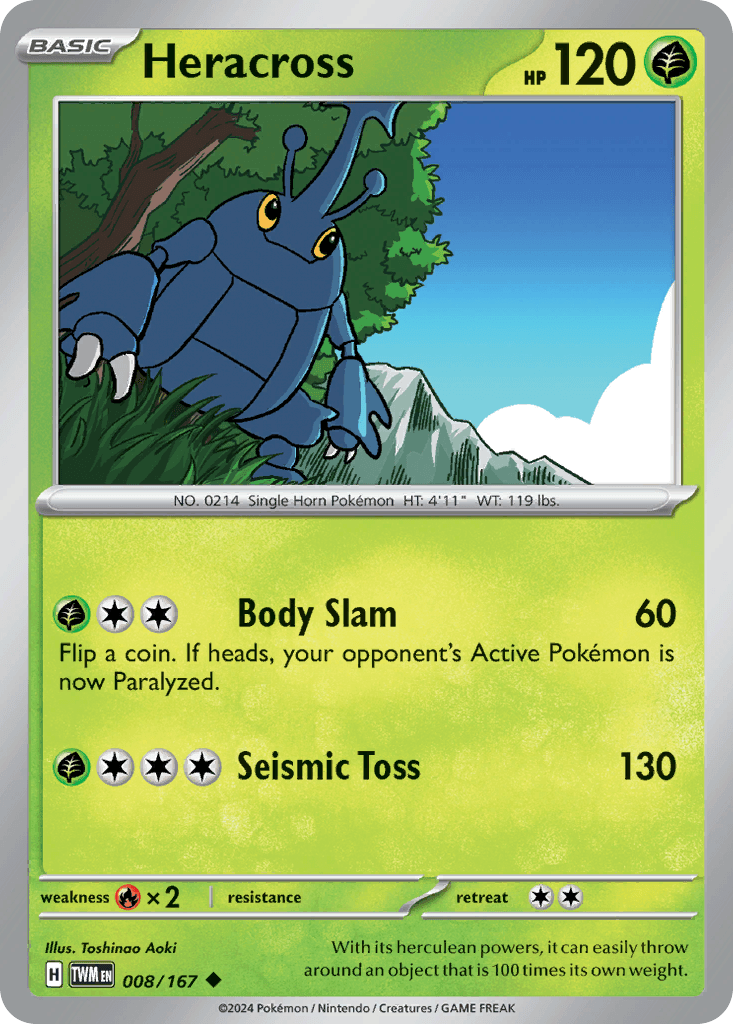 Heracross, carta 008 de Twilight Masquerade