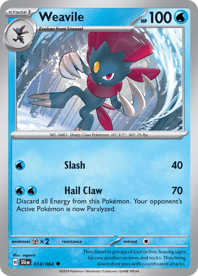 Weavile, carta 014 de Shrouded Fable