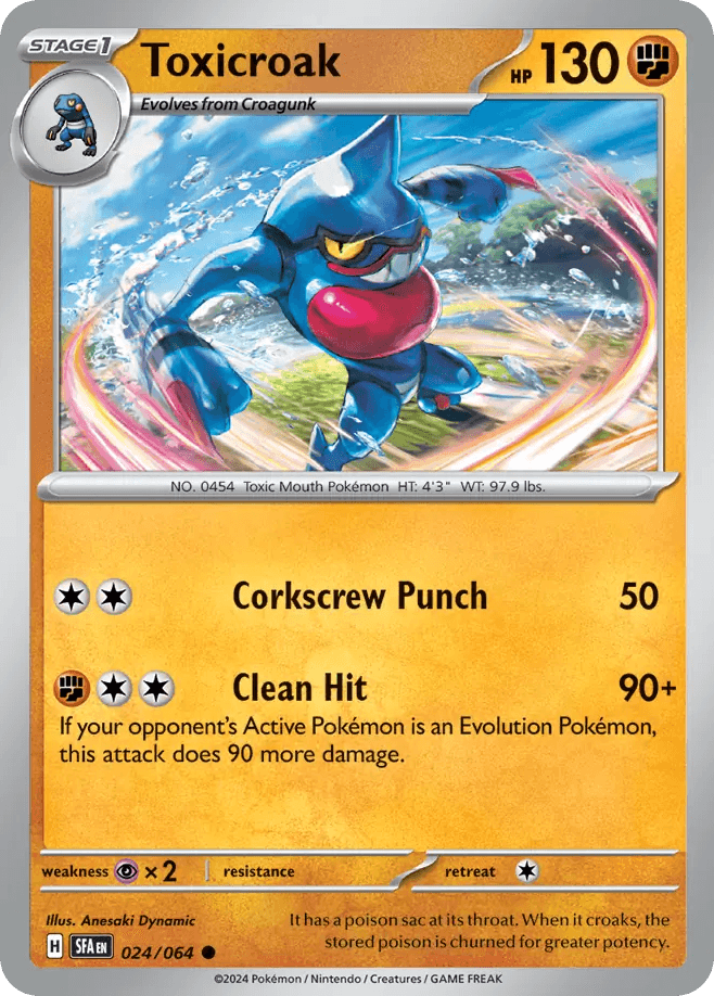 Toxicroak, carta 024 de Shrouded Fable