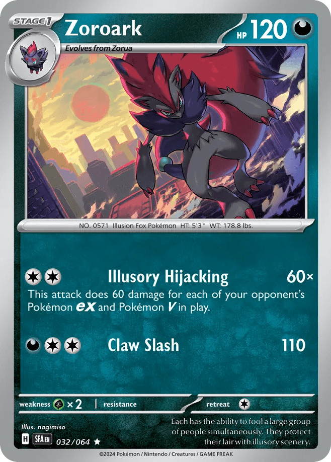 Zoroark, carta 032 de Shrouded Fable