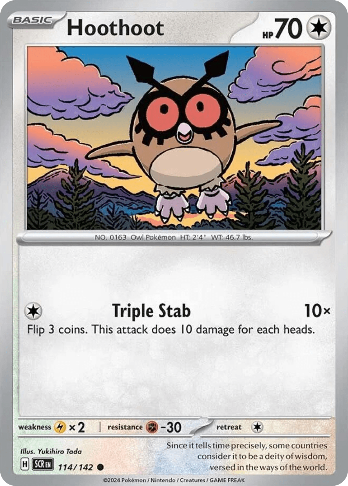 Hoothoot, carta 114 de Stellar Crown