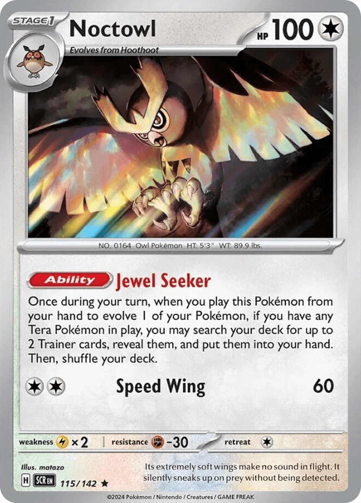 Noctowl, carta 115 de Stellar Crown
