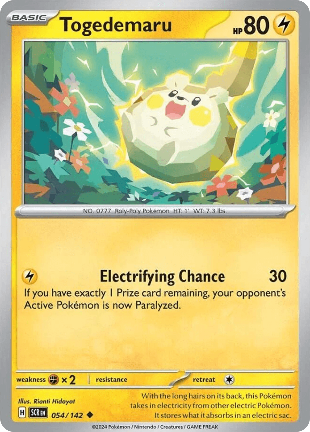 Togedemaru, carta 054 de Stellar Crown