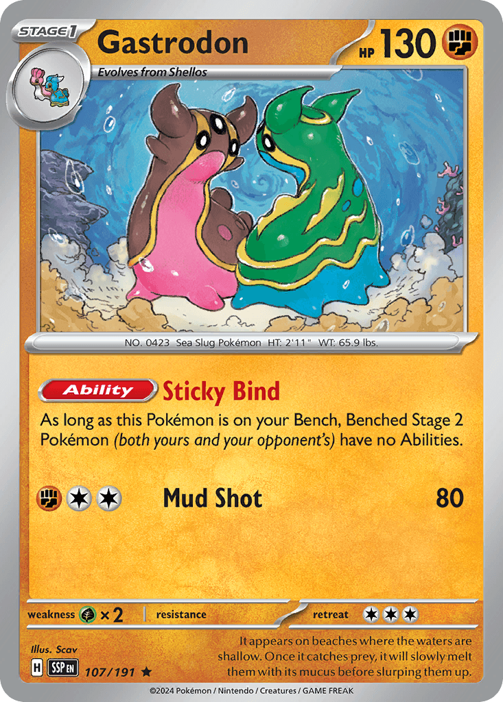 Gastrodon, carta 107 de Surging Sparks