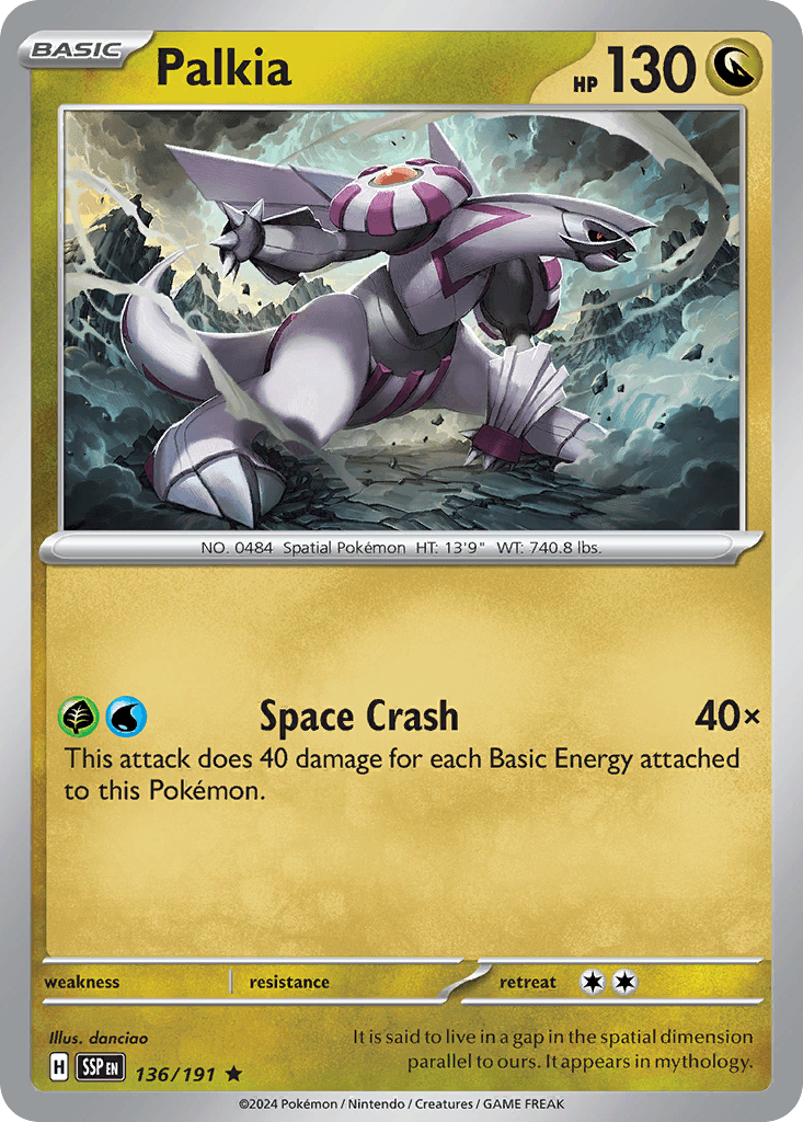 Palkia, carta 136 de Surging Sparks
