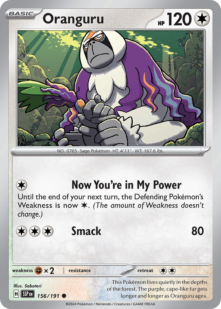 Oranguru, carta 156 de Surging Sparks