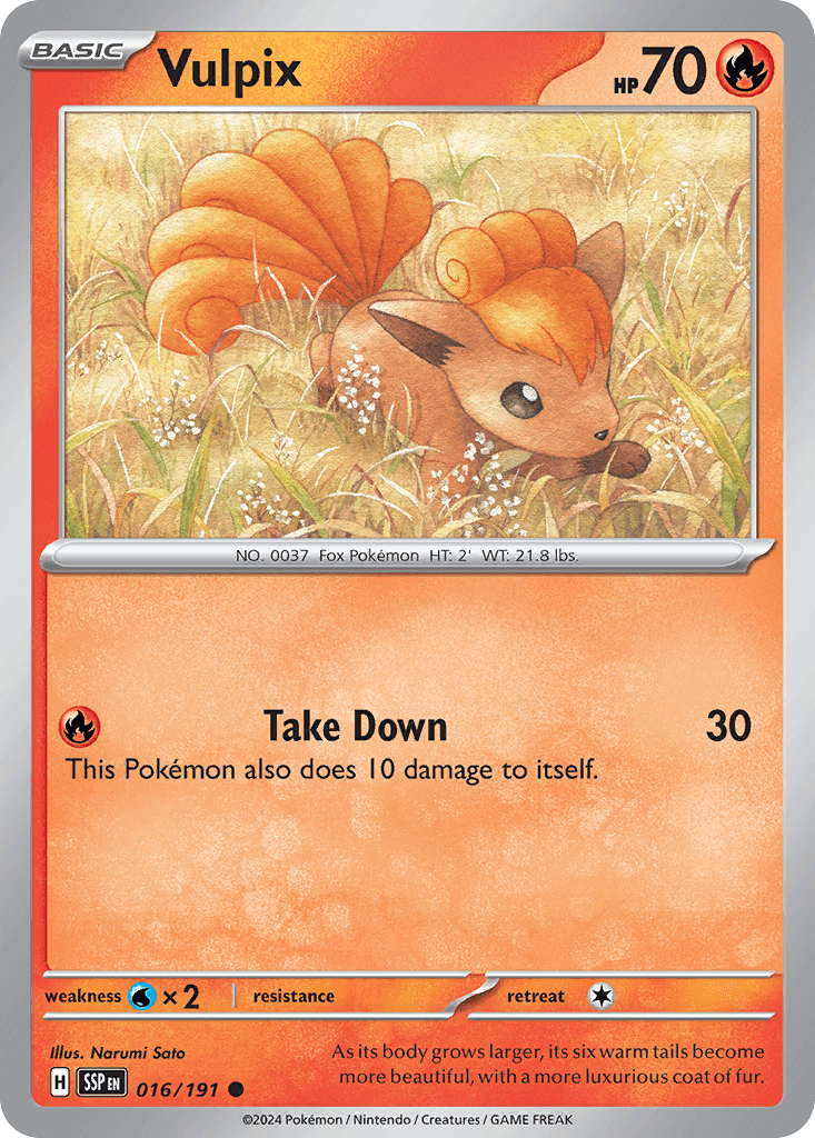 Vulpix, carta 016 de Surging Sparks