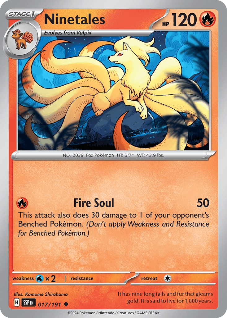 Ninetales, carta 017 de Surging Sparks