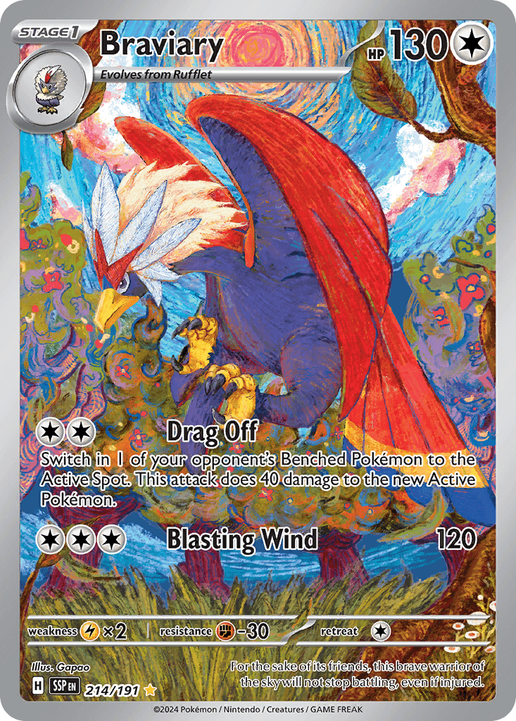 Braviary, carta 214 de Surging Sparks