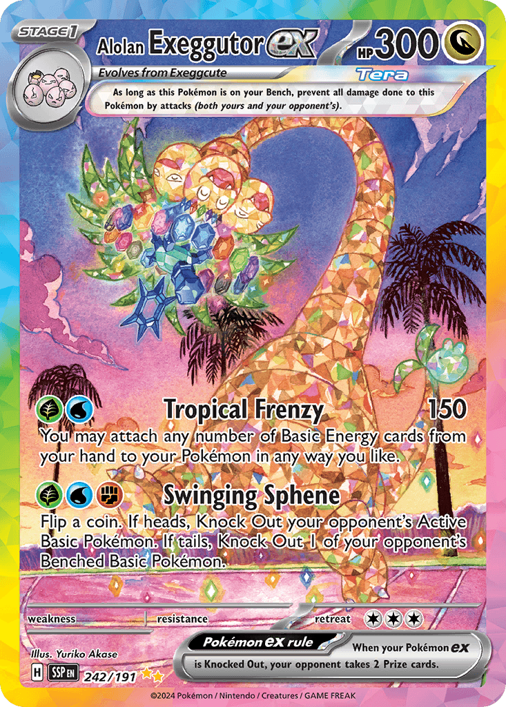 Alolan Exeggutor ex, carta 242 de Surging Sparks