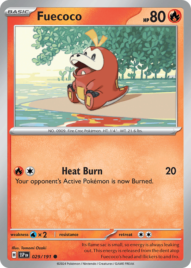 Fuecoco, carta 029 de Surging Sparks