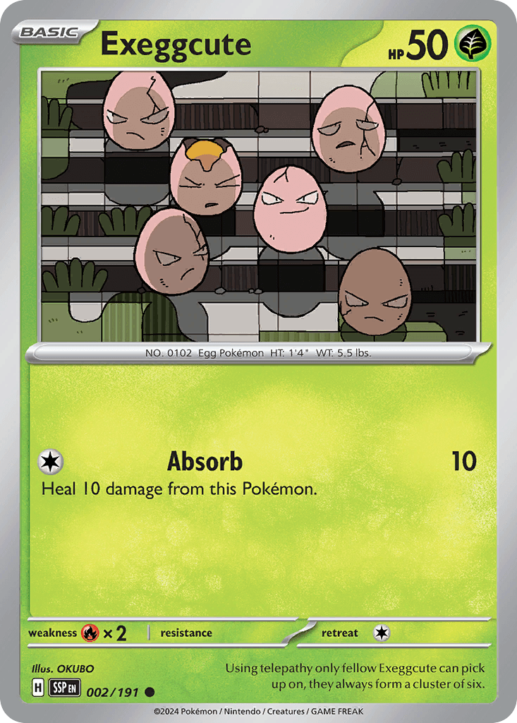 Exeggcute, carta 002 de Surging Sparks