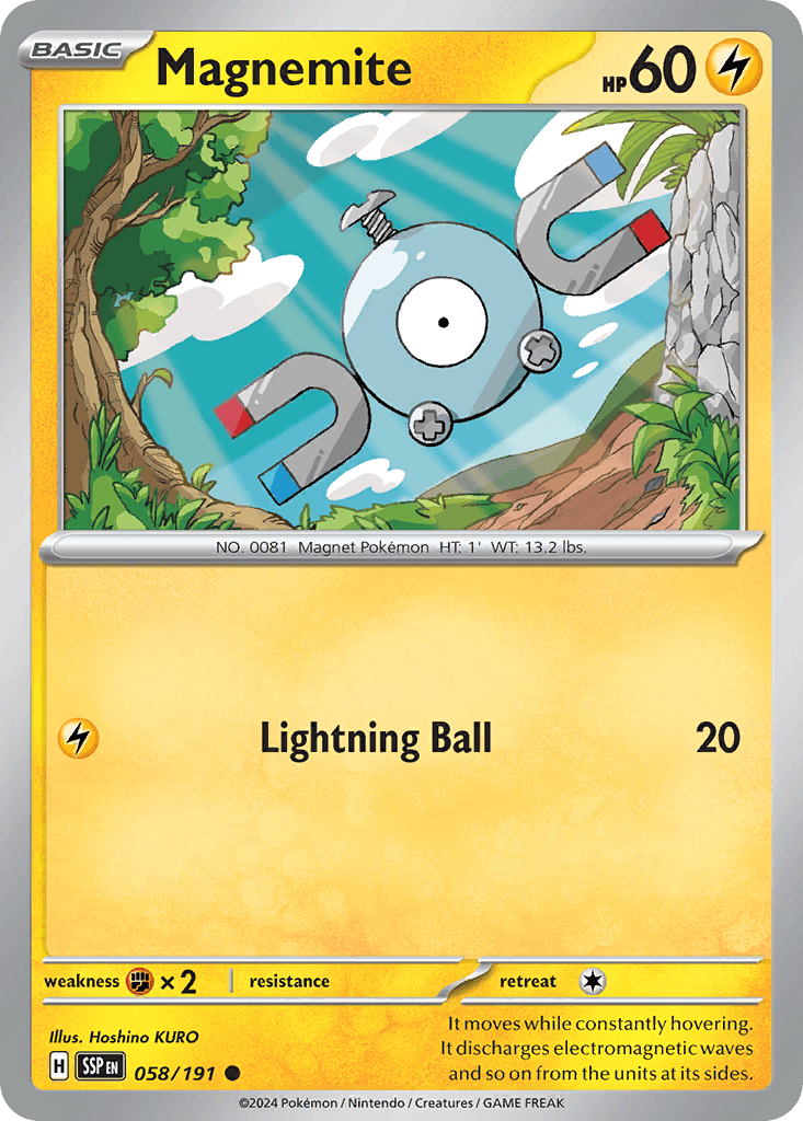 Magnemite, carta 058 de Surging Sparks