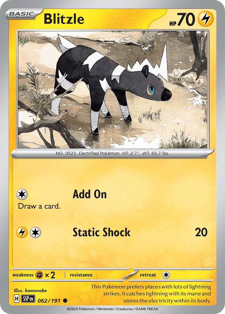 Blitzle, carta 062 de Surging Sparks