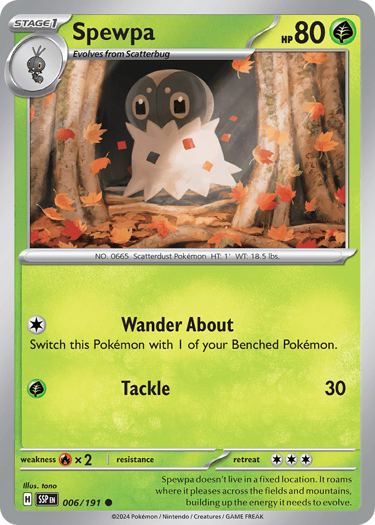 Spewpa, carta 006 de Surging Sparks