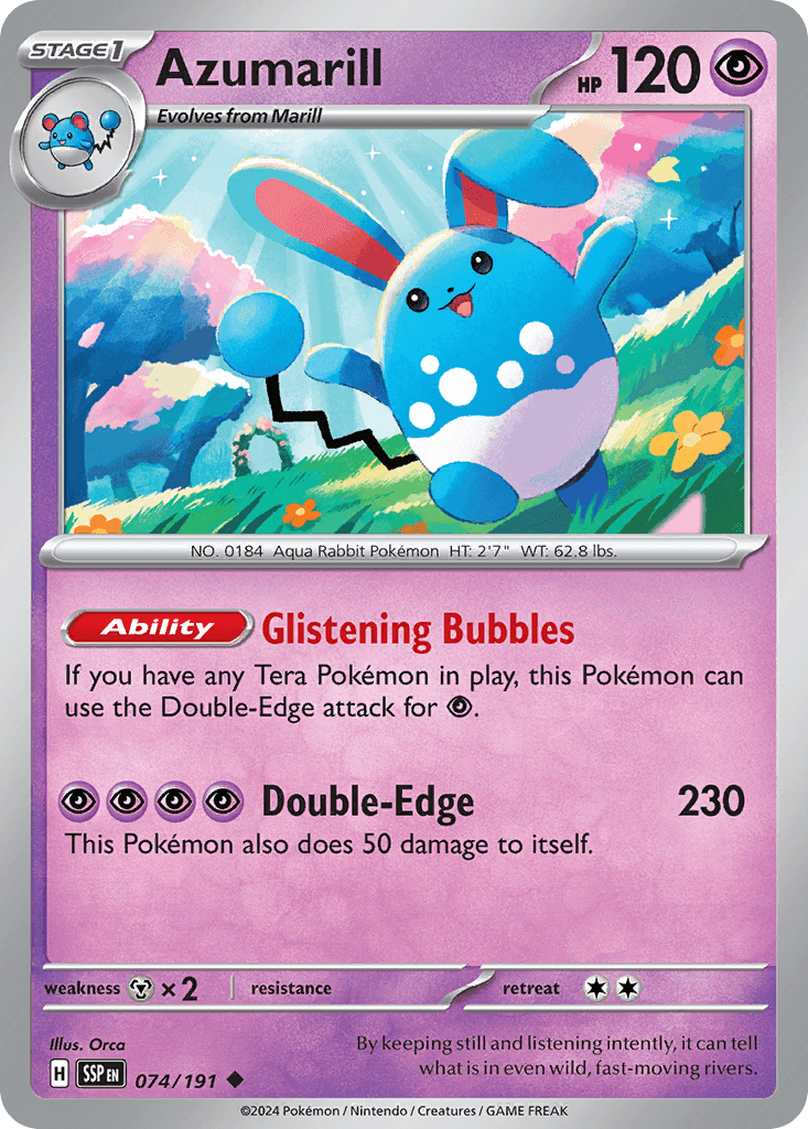 Azumarill, carta 074 de Surging Sparks