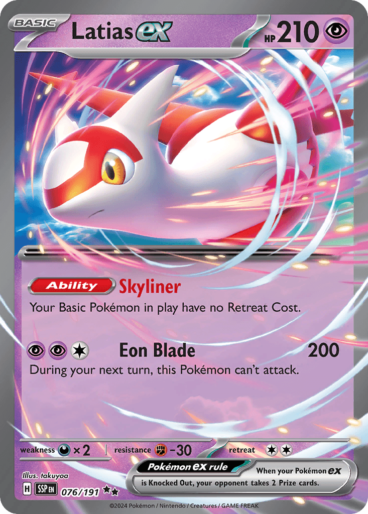 Latias ex, carta 076 de Surging Sparks