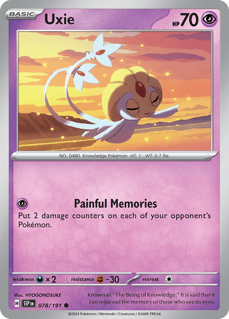 Uxie, carta 078 de Surging Sparks