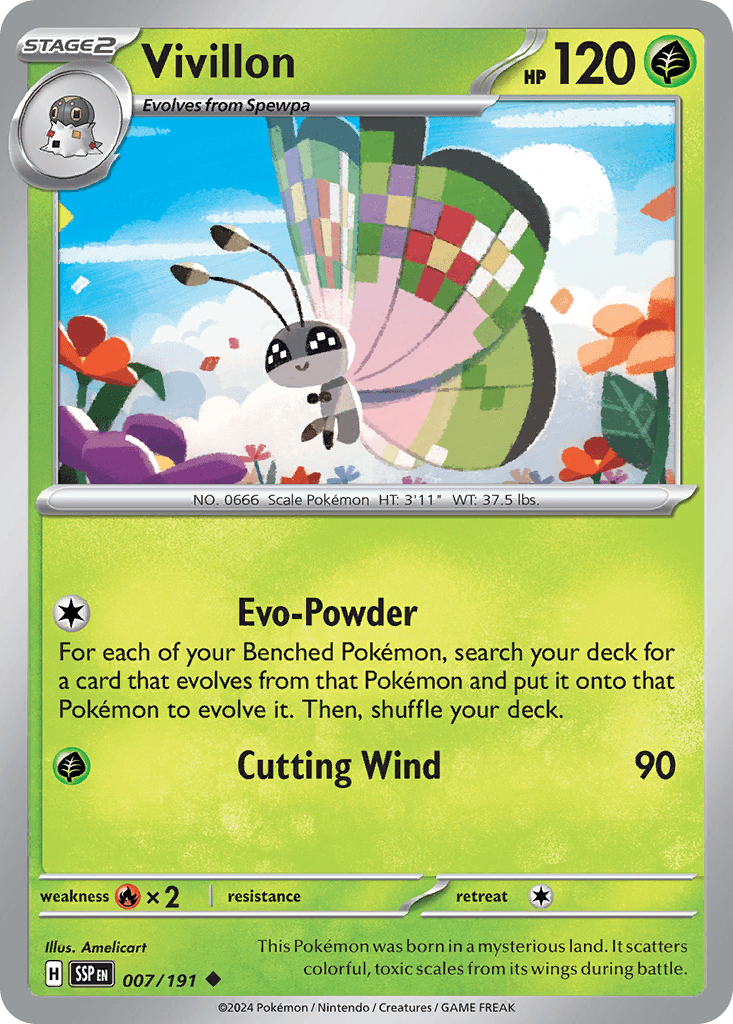 Vivillon, carta 007 de Surging Sparks