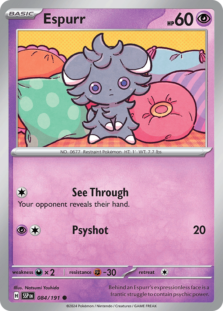 Espurr, carta 084 de Surging Sparks