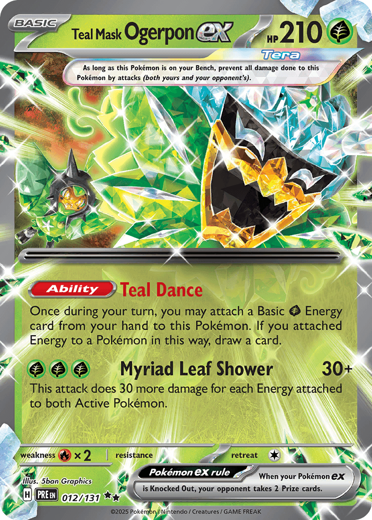 Teal Mask Ogerpon ex, carta 012 de Prismatic Evolutions