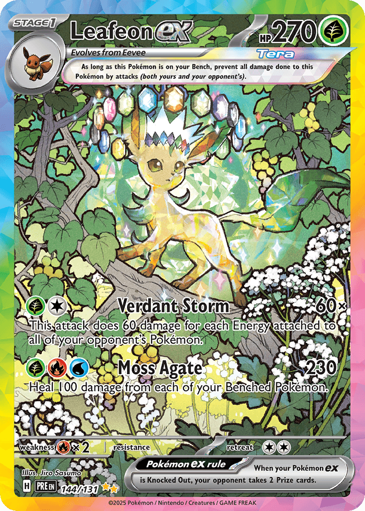 Leafeon ex, carta 144 de Prismatic Evolutions
