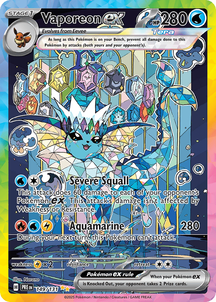 Vaporeon ex, carta 149 de Prismatic Evolutions