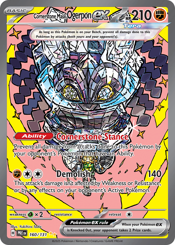 Cornerstone Mask Ogerpon ex, carta 160 de Prismatic Evolutions