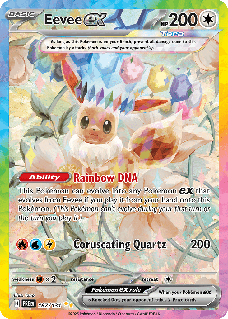 Eevee ex, carta 167 de Prismatic Evolutions