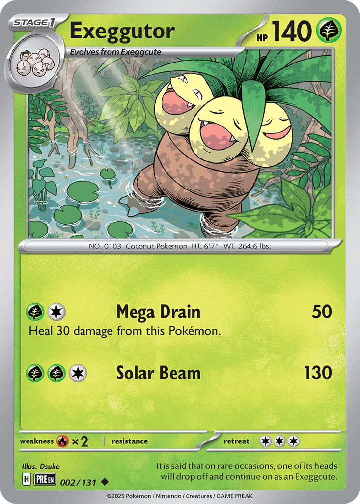 Exeggutor, carta 002 de Prismatic Evolutions