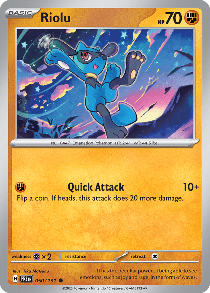 Riolu, carta 050 de Prismatic Evolutions