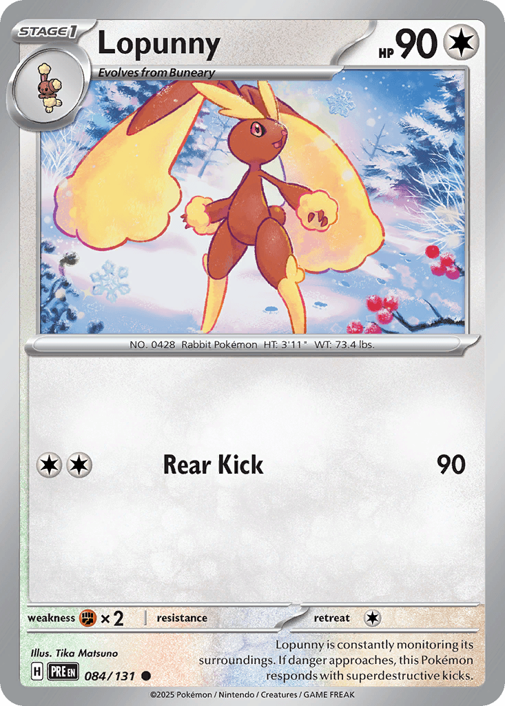 Lopunny, carta 084 de Prismatic Evolutions