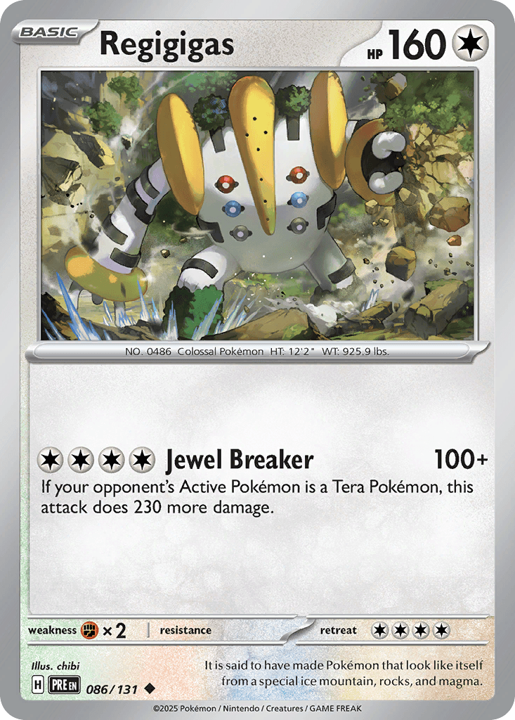 Regigigas, carta 086 de Prismatic Evolutions