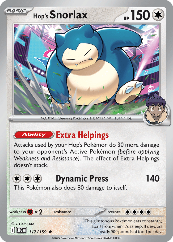 Hop's Snorlax, carta 117 de Journey Together