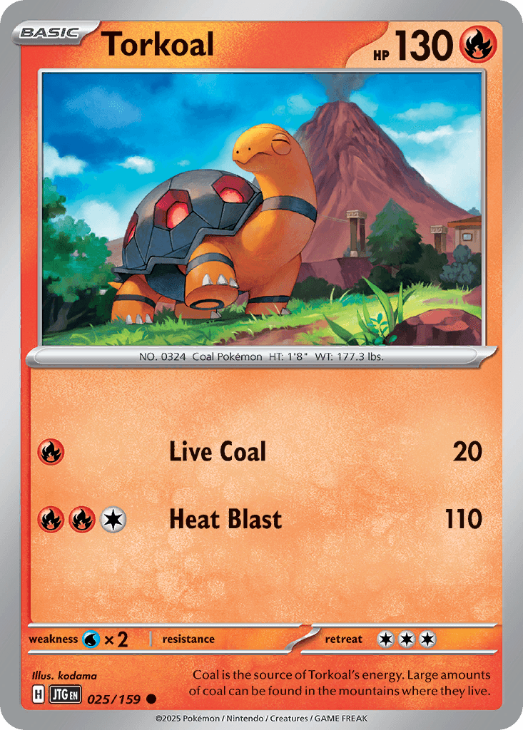 Torkoal, carta 025 de Journey Together