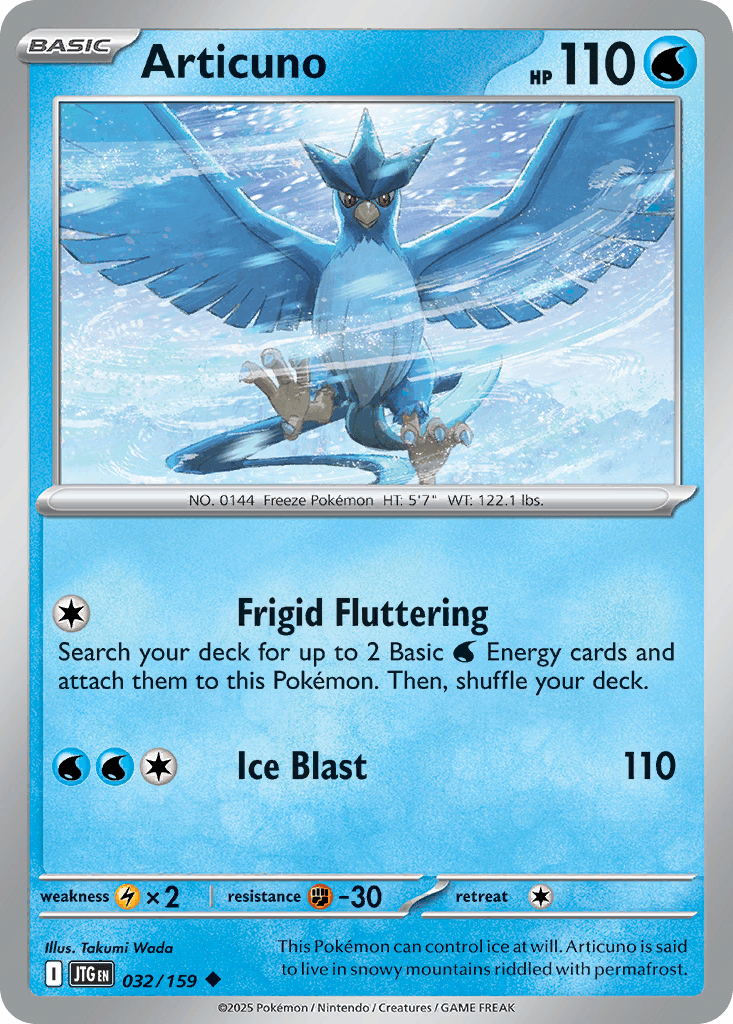 Articuno, carta 032 de Journey Together