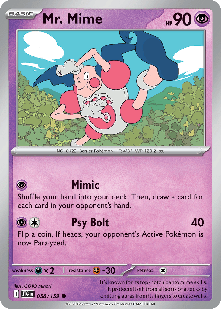 Mr. Mime, carta 058 de Journey Together