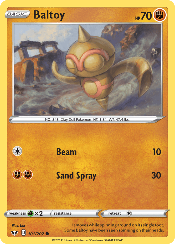 Baltoy, carta 101 de Sword & Shield