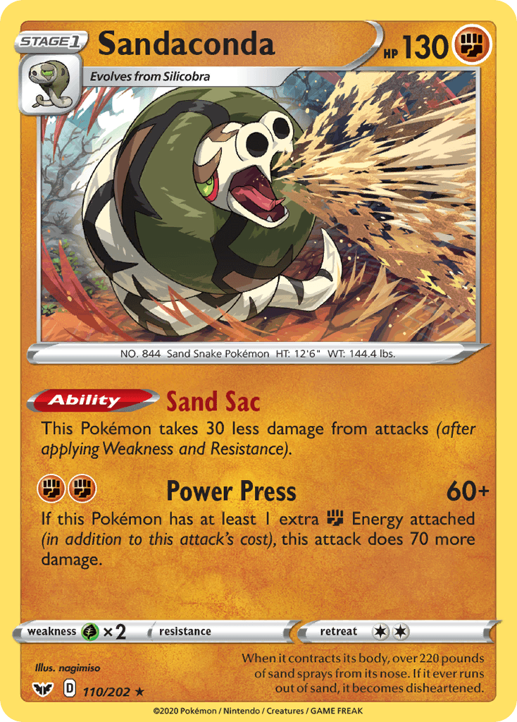 Sandaconda, carta 110 de Sword & Shield