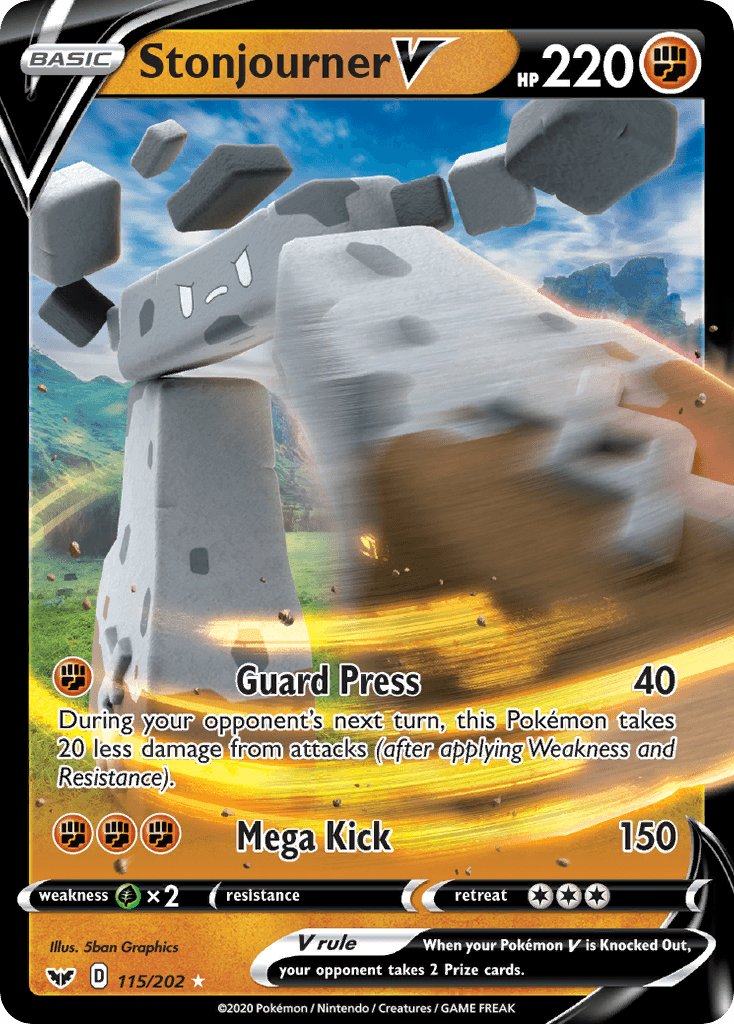 Stonjourner V, carta 115 de Sword & Shield