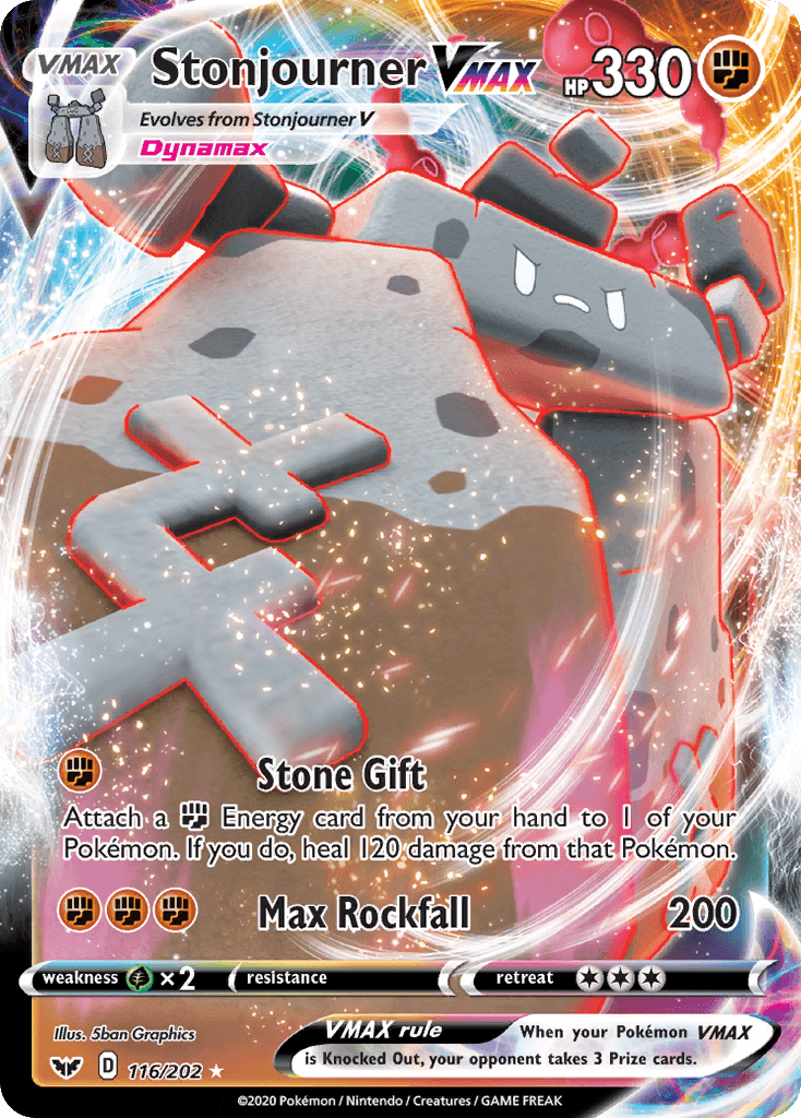 Stonjourner VMAX, carta 116 de Sword & Shield