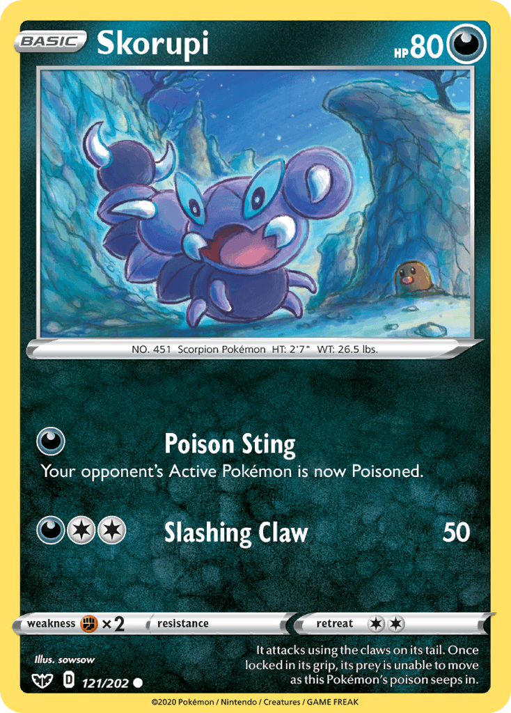 Skorupi, carta 121 de Sword & Shield