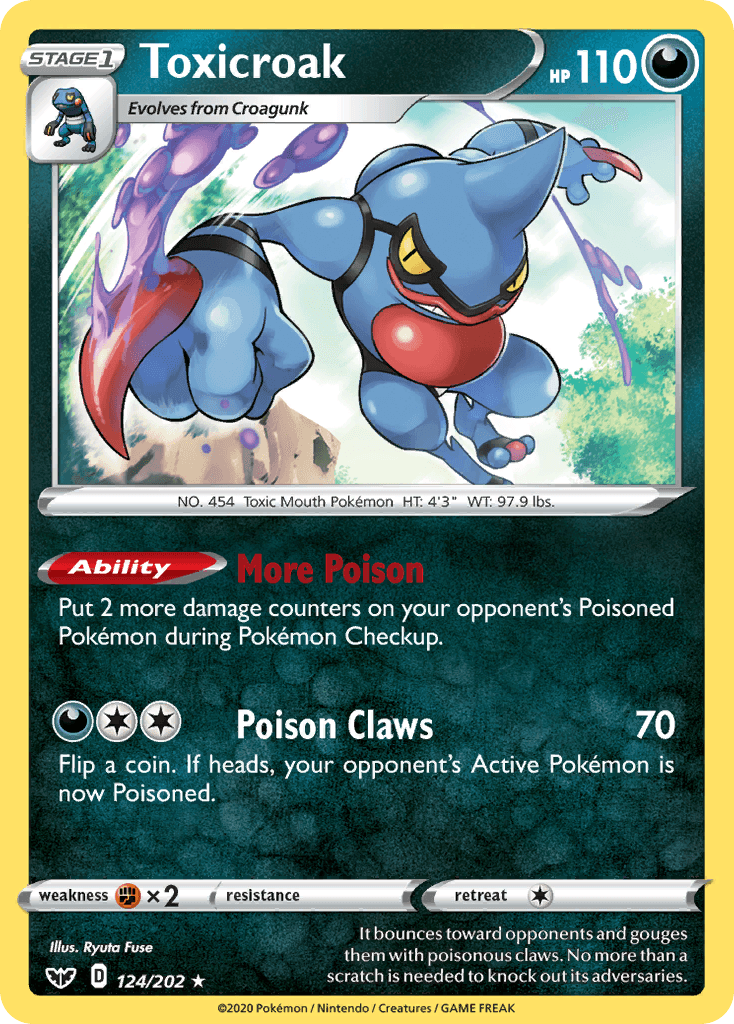 Toxicroak, carta 124 de Sword & Shield