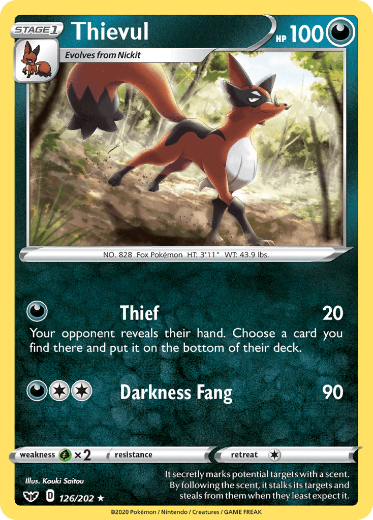 Thievul, carta 126 de Sword & Shield