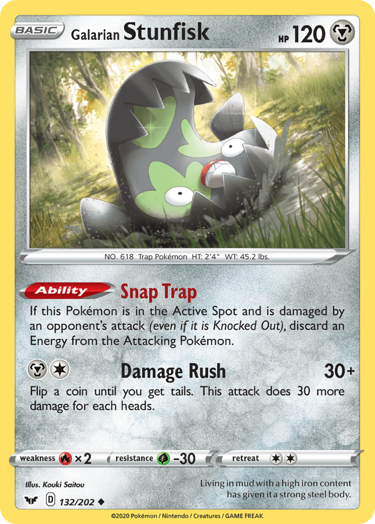 Galarian Stunfisk, carta 132 de Sword & Shield